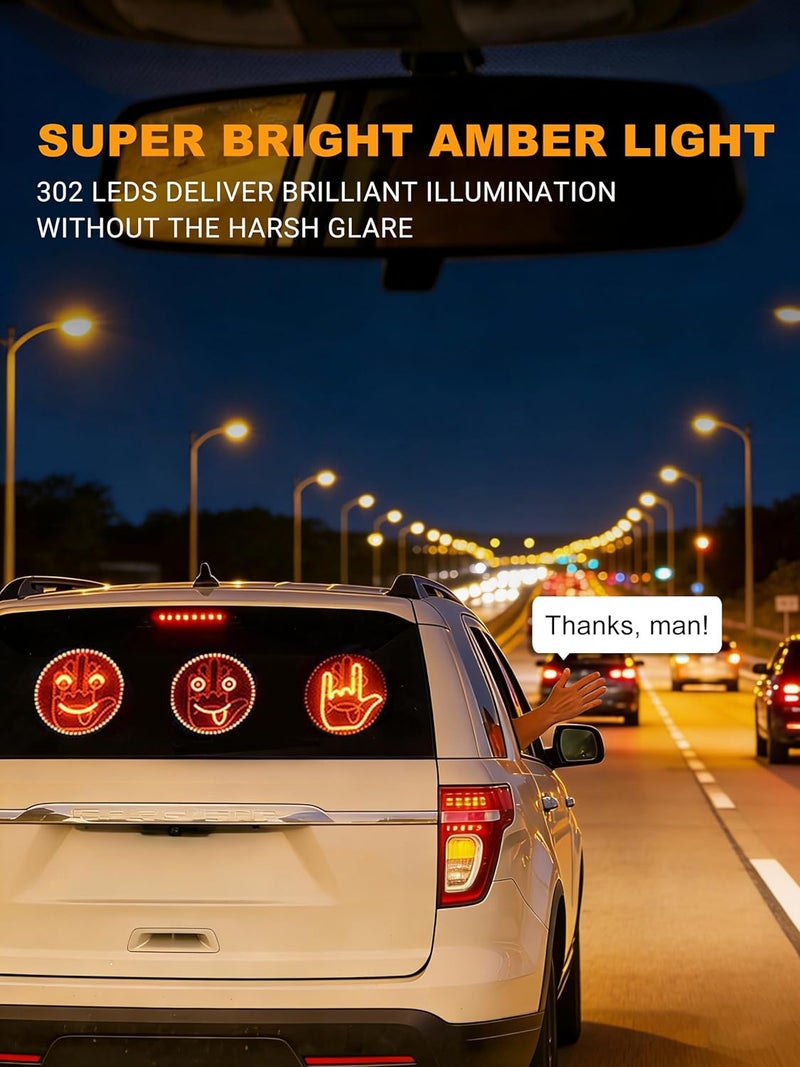 ALDST Car Finger Light with Remote, Hand Gesture Amber LED Light with Suction Cup - 14 Modes for Road Rage Warning Signs Car Accessory Christmas Xmas Gift for Men Women - Image 4